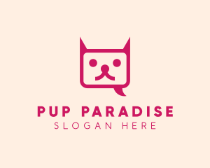 Pink Cat Messaging App logo design