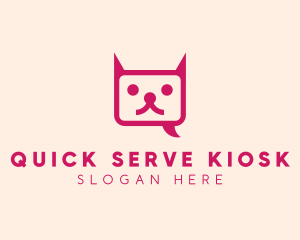 Pink Cat Messaging App logo design