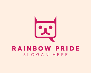 Pink Cat Messaging App logo design