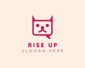 Pink Cat Messaging App logo design