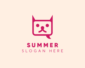 Pink Cat Messaging App logo design