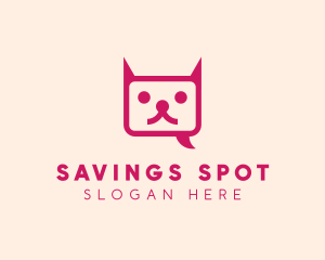 Pink Cat Messaging App logo design