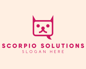 Pink Cat Messaging App logo design