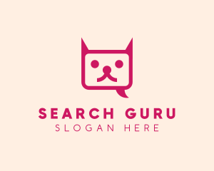 Pink Cat Messaging App logo design