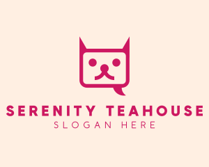 Pink Cat Messaging App logo design