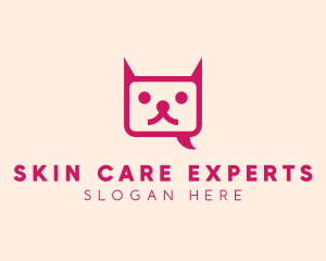 Pink Cat Messaging App logo design