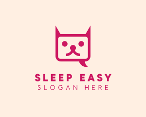 Pink Cat Messaging App logo design