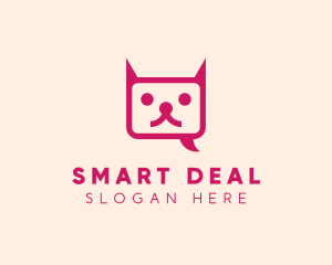 Pink Cat Messaging App logo design