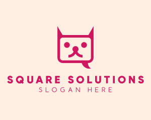 Pink Cat Messaging App logo design