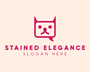 Pink Cat Messaging App logo design