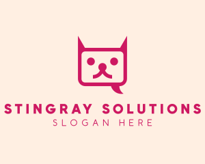 Pink Cat Messaging App logo design