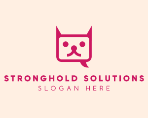 Pink Cat Messaging App logo design