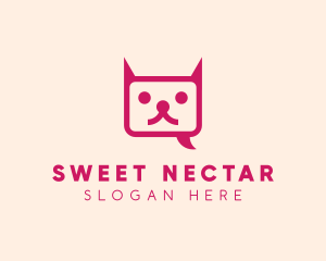 Pink Cat Messaging App logo design