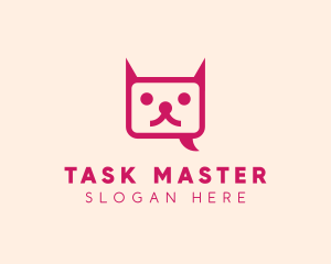 Pink Cat Messaging App logo design