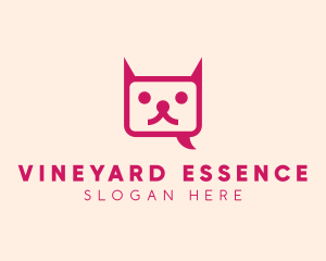 Pink Cat Messaging App logo design