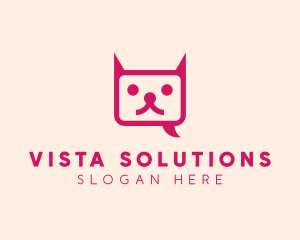 Pink Cat Messaging App logo design