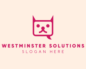 Pink Cat Messaging App logo design