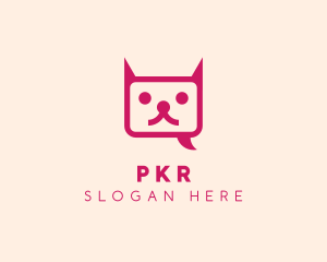 Pink Cat Messaging App logo design