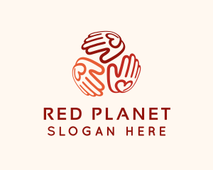 Red Heart Hands logo design