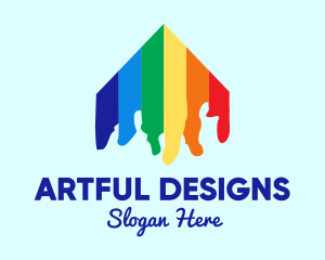 Rainbow Painting Renovation  logo design