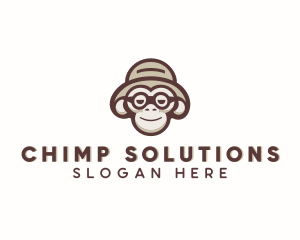 Primate Monkey Glasses logo design