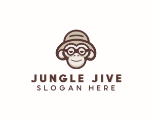 Monkey - Primate Monkey Glasses logo design