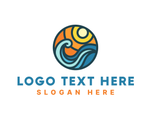 Water - Tropical Wave Vacation logo design