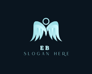 Memorial - Halo Angel Wings logo design