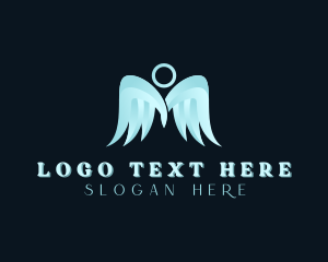 Angelic - Halo Angel Wings logo design