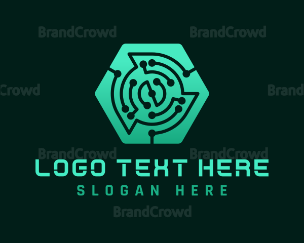 Hexagon Tech Circuit Logo