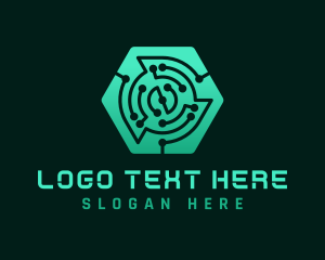 Networking - Hexagon Tech Circuit logo design