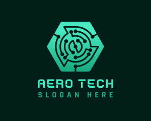 Hexagon Tech Circuit logo design