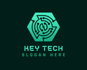 Hexagon Tech Circuit logo design