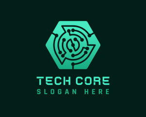 Hexagon Tech Circuit logo design