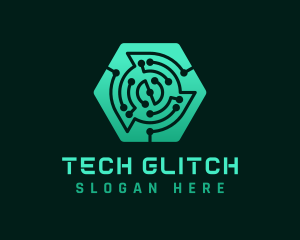 Hexagon Tech Circuit logo design