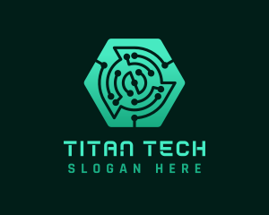 Hexagon Tech Circuit logo design