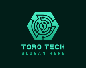 Hexagon Tech Circuit logo design