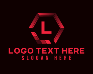 Accounting - Red Hexagon Letter logo design