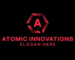 Red Hexagon Letter logo design