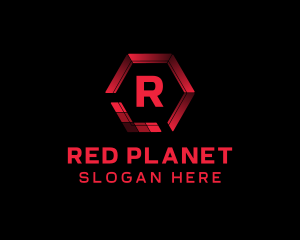 Red Hexagon Letter logo design