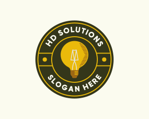 Light Bulb Badge logo design