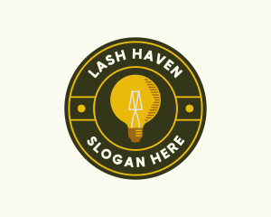 Light Bulb Badge logo design