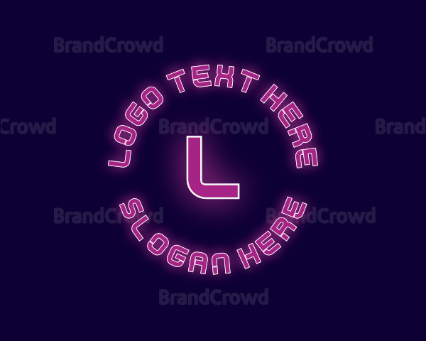 Tech Cyber Neon Lights Logo