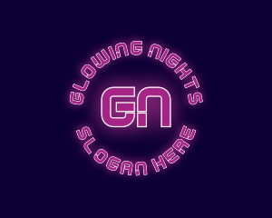 Tech Cyber Neon Lights logo design