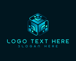 Futuristic - Digital Cube Box logo design