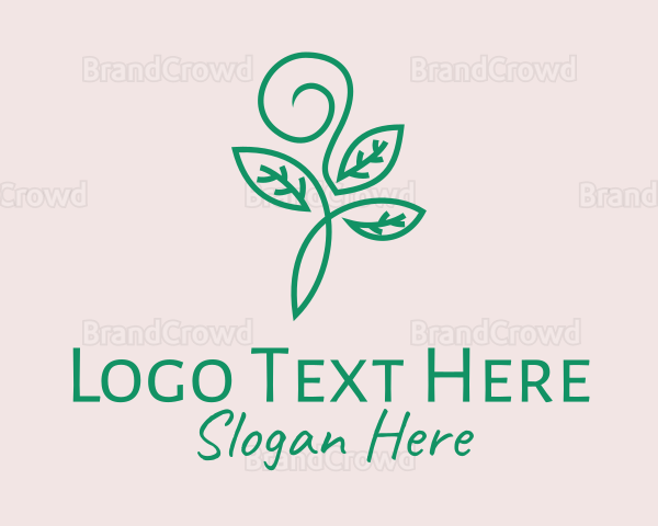 Organic Green Sprout Leaves Logo