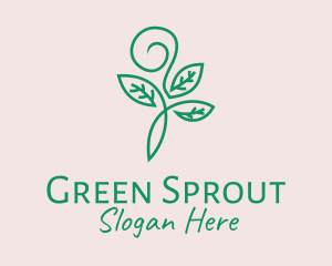 Organic Green Sprout Leaves logo design