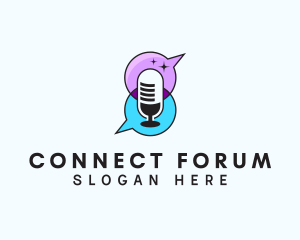 Forum - Talk Radio Podcast Mic logo design