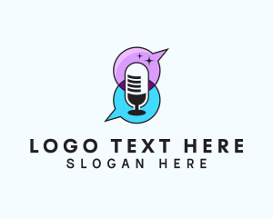 Chat Box - Talk Radio Podcast Mic logo design