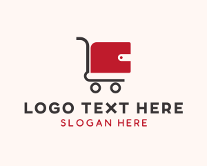 Supermarket - Wallet Shopping Cart logo design